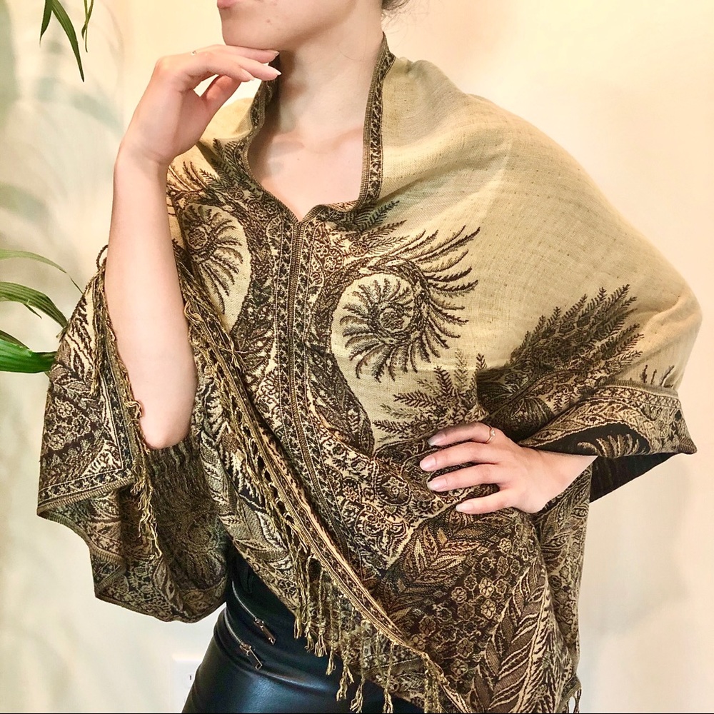 Reversible Convertible Top Shawl Poncho Scarf Cape